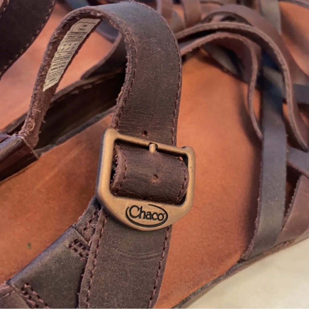 Chaco Woman’s Fallon Leather Sandals Java Size 8 - image 3